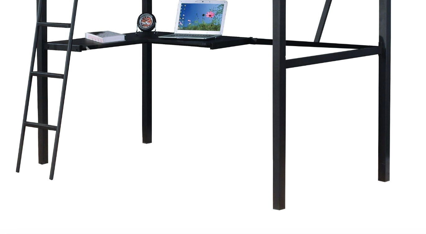 Senon - Twin Loft Bed With Desk - Black / Silver Acme