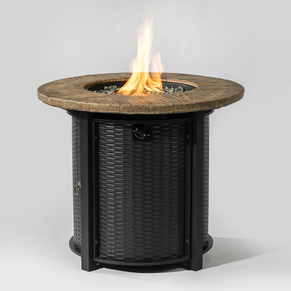 Propane Gas Fire Pit Table, 50000 Btu Round Steel Fire Pit Home Essentials