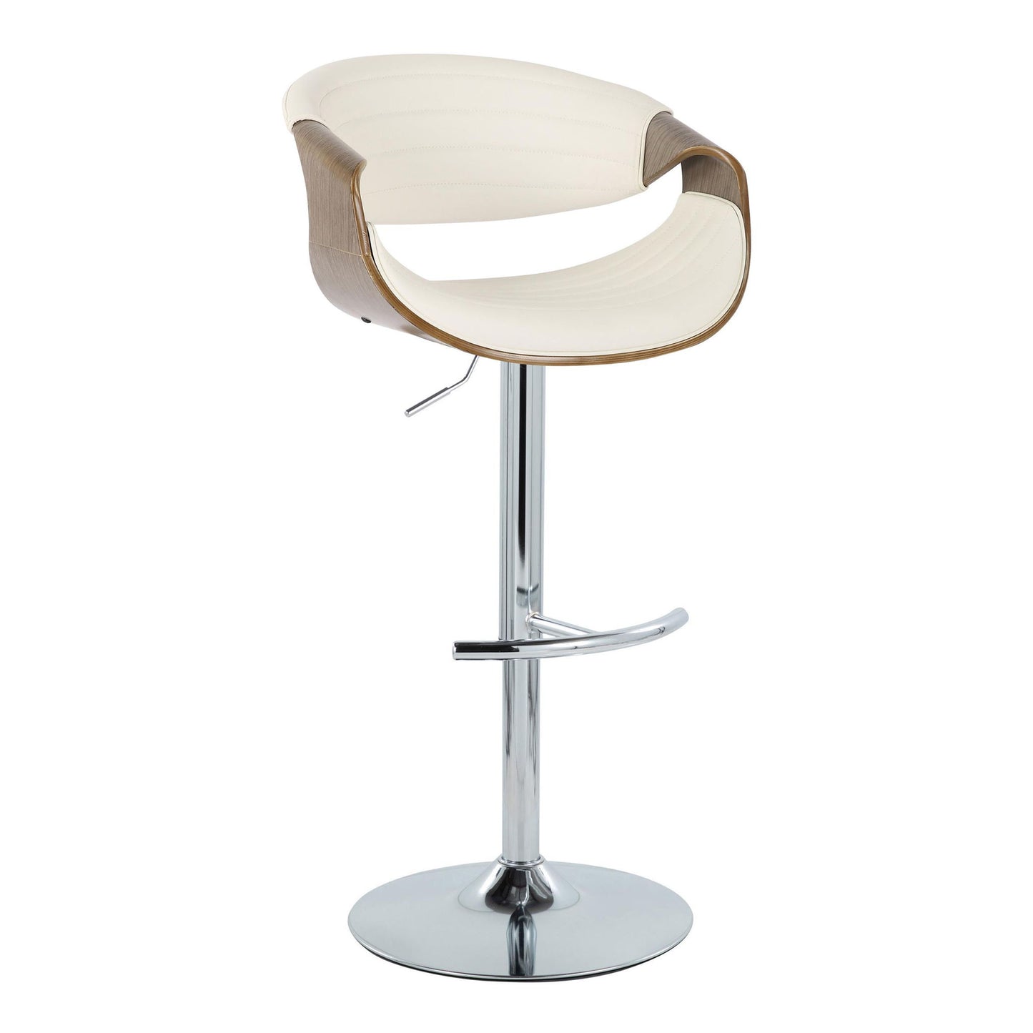 Symphony - Mid Century Modern Adjustable Barstool With Swivel & Rounded T Footrest (Set of 2) Lumi Source