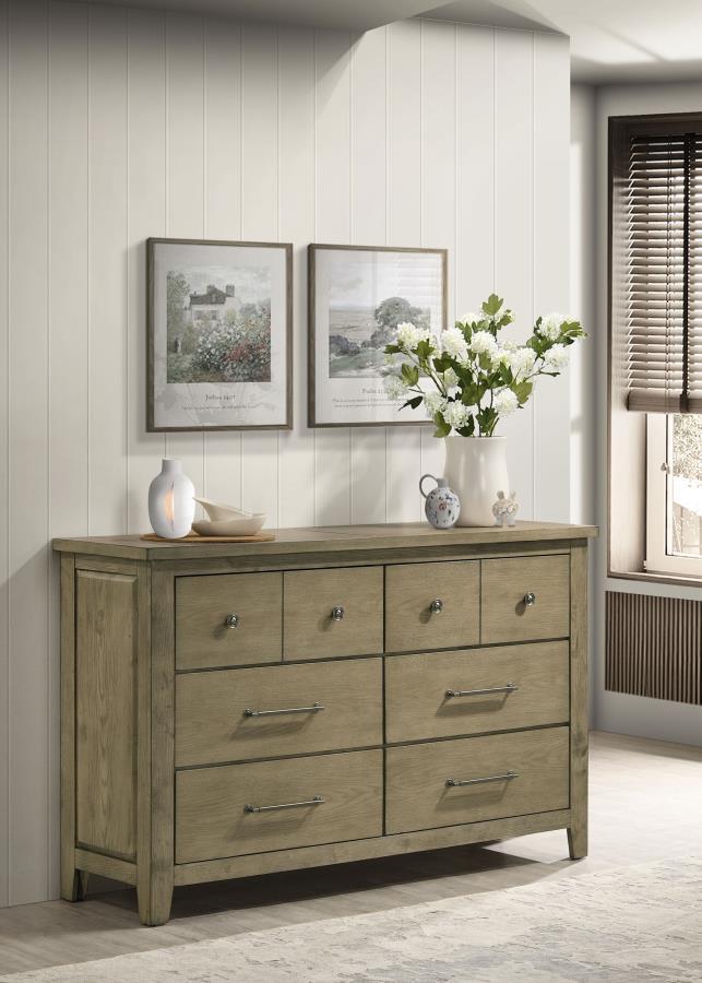 Hazlewood - 6-Drawer Bedroom Dresser Cabinet - Vineyard Oak Coaster Fine Furniture