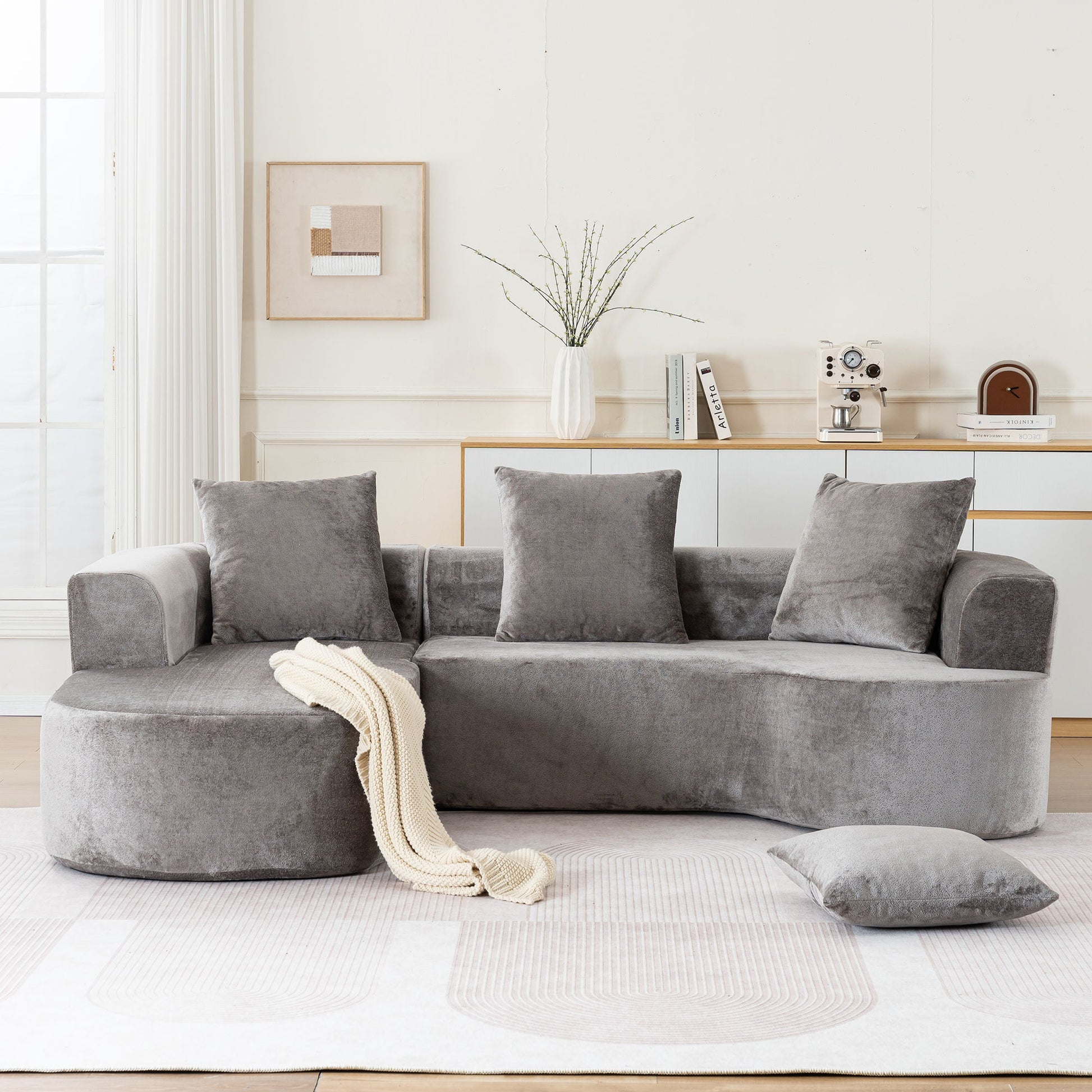 Modular Sectional Sofa With L Shape Chaise With Deep Seat Home Essentials