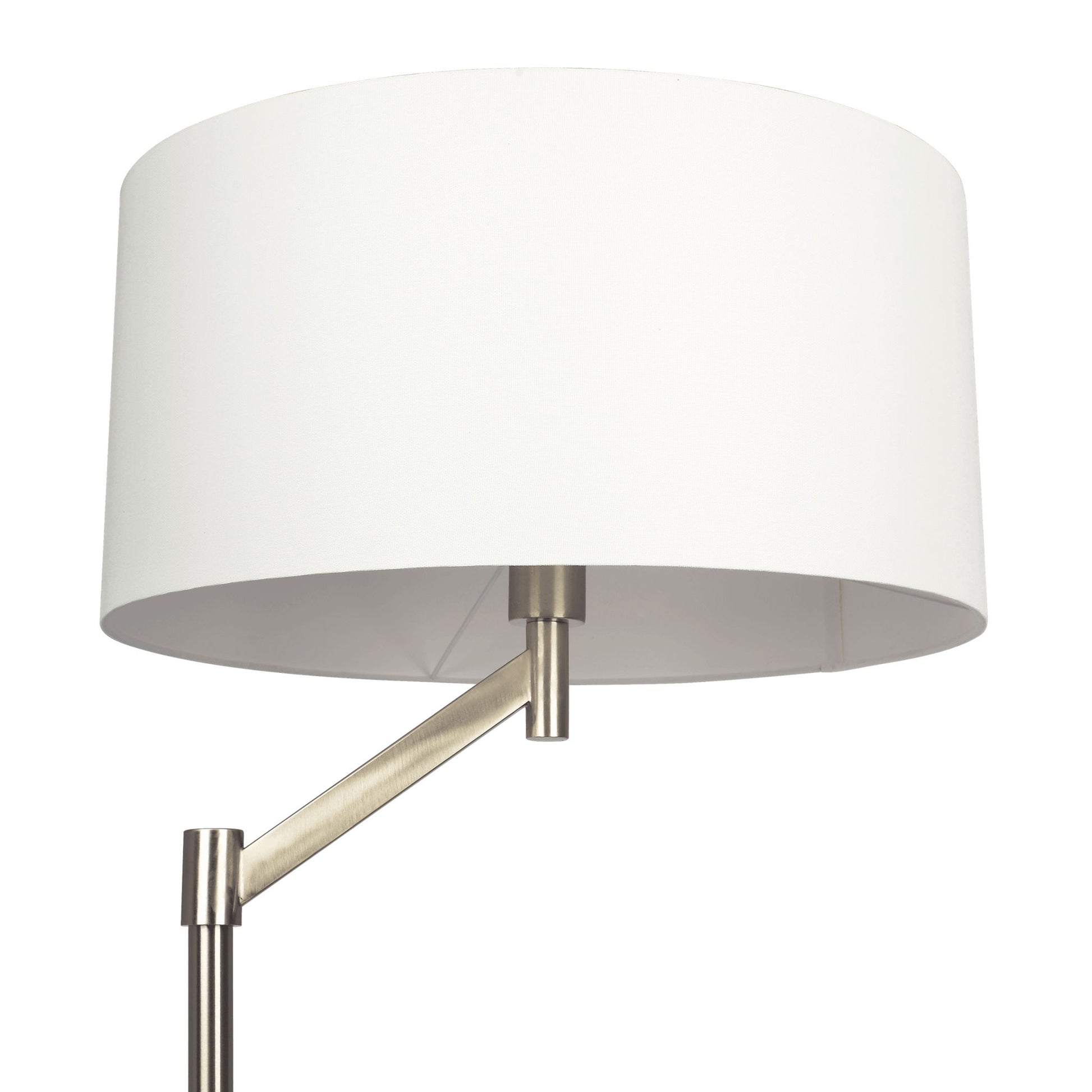 Serene - Floor Lamp With Rotary Switch Base Linen Shade - Brushed Nickel / White Ashcroft Furniture