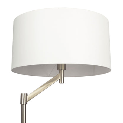 Serene - Floor Lamp With Rotary Switch Base Linen Shade - Brushed Nickel / White Ashcroft Furniture