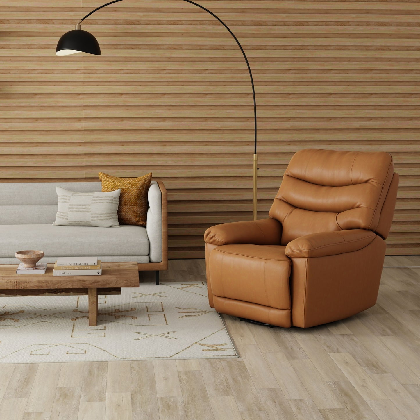 Oslo Antelope - Swivel Glider Recliner With Manual Footrest Home Essentials