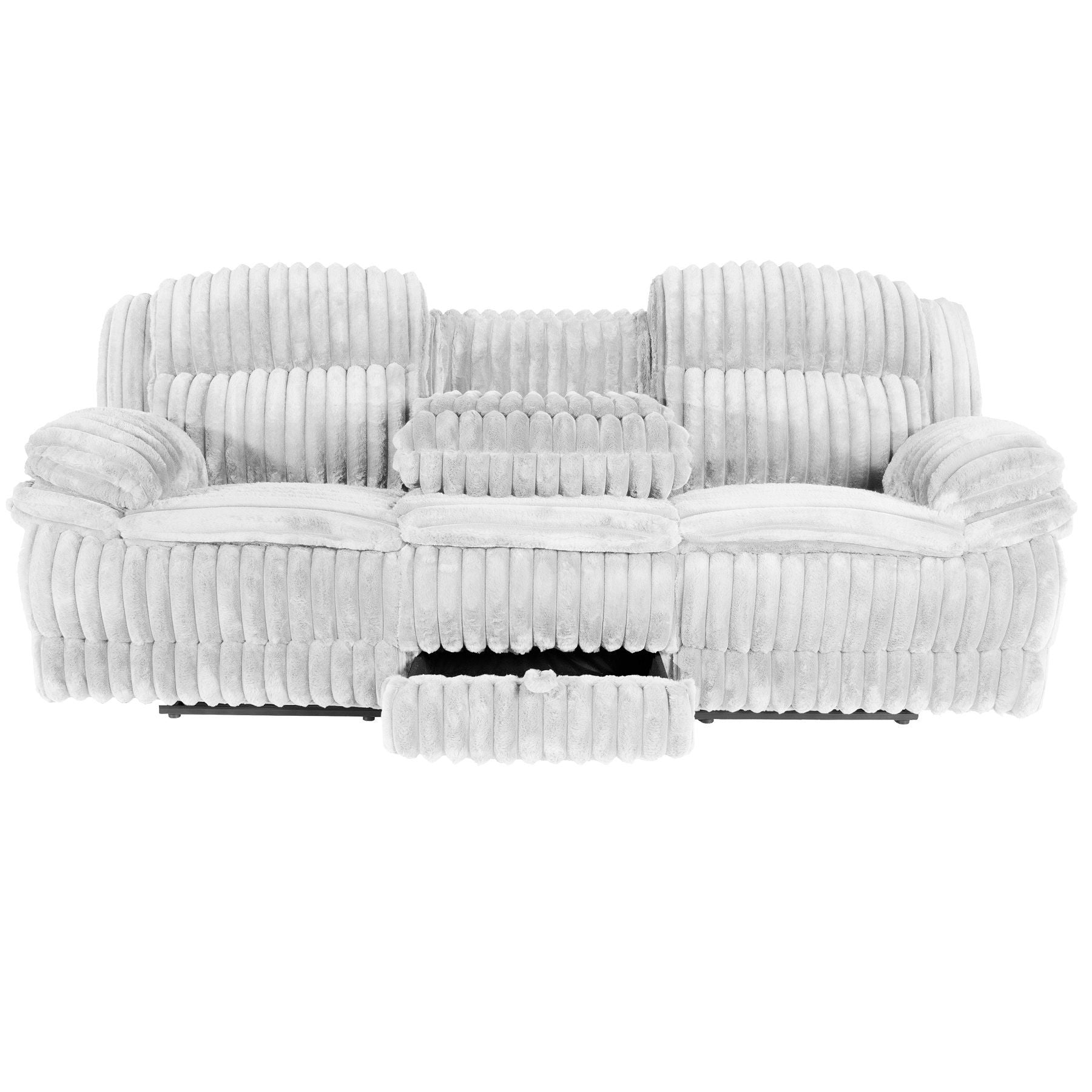 Motion Recliner Sofa With Fold-Down Table, Manual Recline, Charging Station & Cup Holders Home Essentials