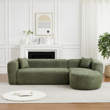 L - Shape Boneless Cloud Couch With 2 Throw Pillows For Living Room Home Essentials