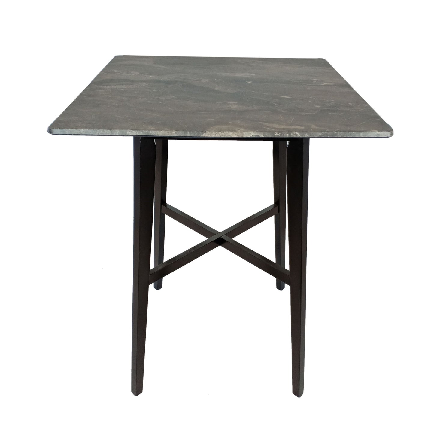 Modern Bar Height Dining Table, Rubberwood Legs And Laminate Table Top Noble House