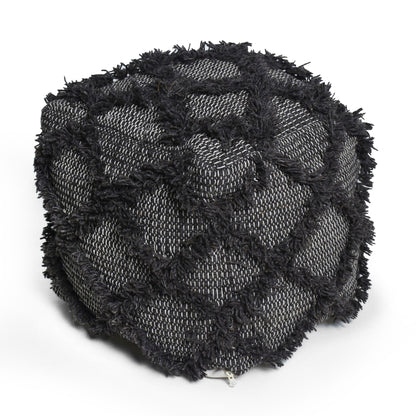 Jumanji - Handcrafted Wool And Cotton Pouf - Brown Home Essentials