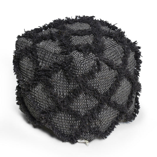 Jumanji - Handcrafted Wool And Cotton Pouf - Brown Home Essentials