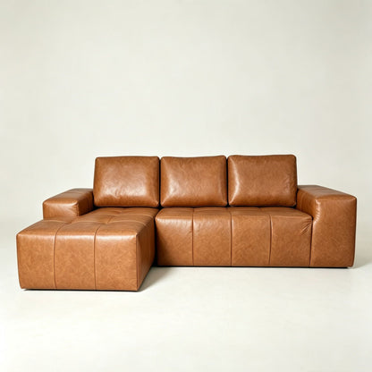 Deep Seat L - Shaped Modular Sectional Sofa For Living Room - Brown Home Essentials