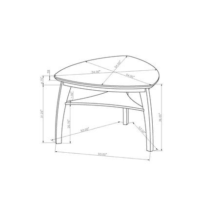 Jasmine - Bar Table With Arched Legs And Marble Top, Triangular Shape - Gray Global Furniture USA