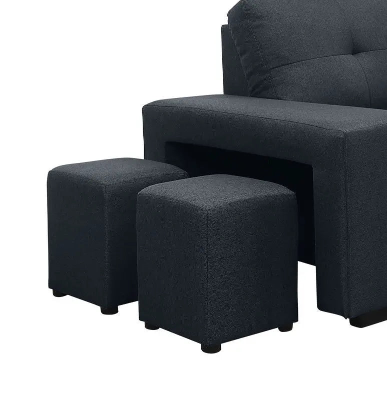 Lucas - Sleeper Sectional Sofa With Reversible Storage Chaise - Dark Gray Lilola Home