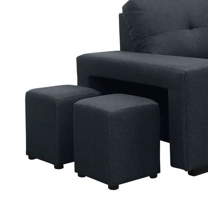 Lucas - Sleeper Sectional Sofa With Reversible Storage Chaise - Dark Gray Lilola Home