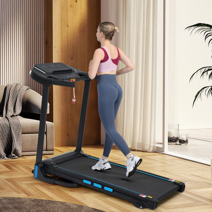 3.5Hp Hydraulic System Auto Foldable Treadmill With Incline, Heart Rate Sensors, Type C & USB Charge, Bluetooth Speaker - Black Daily Nest