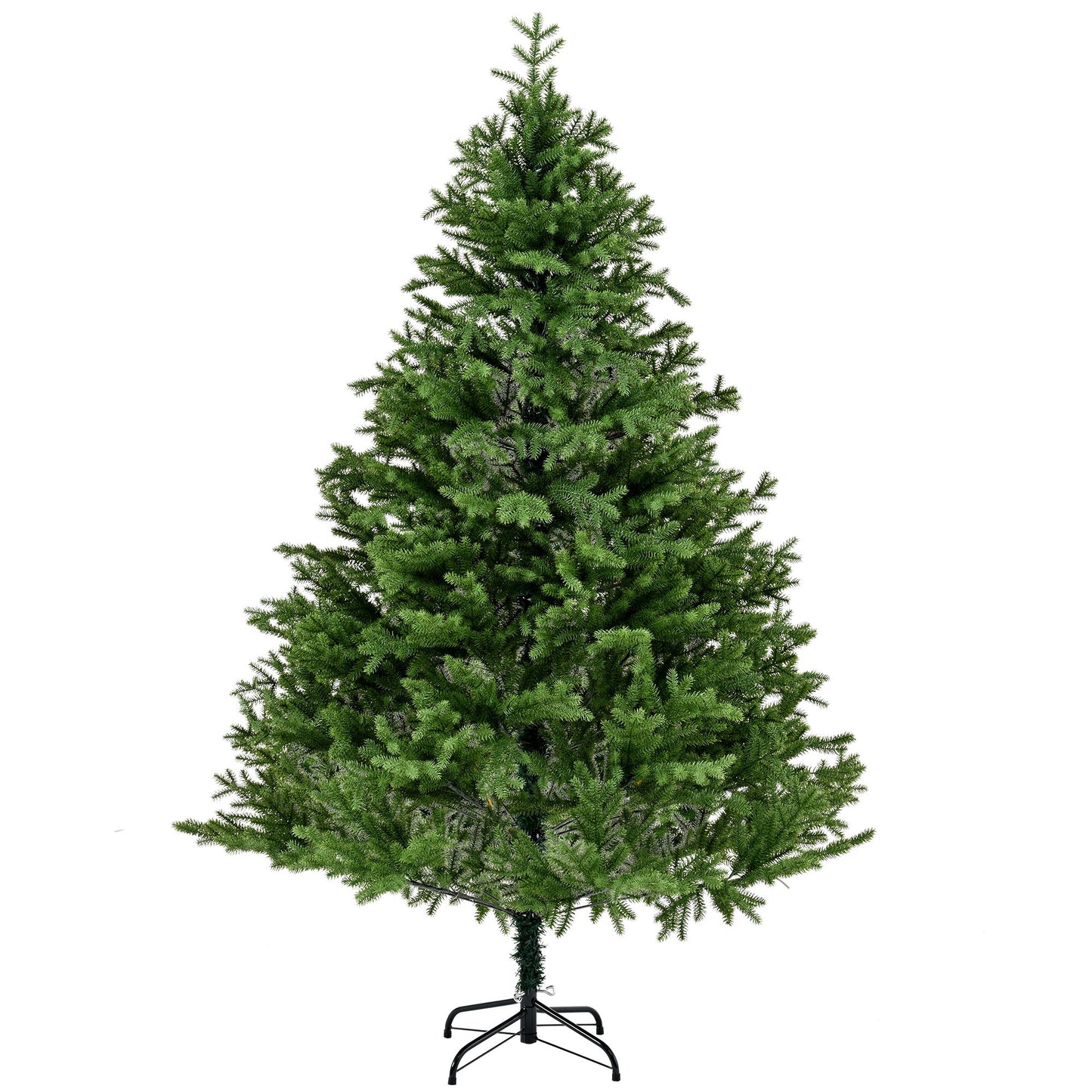 7Ft Spruce Full Christmas Tree Unlit With Hinged Branches And Foldable Stand - Green Daily Nest