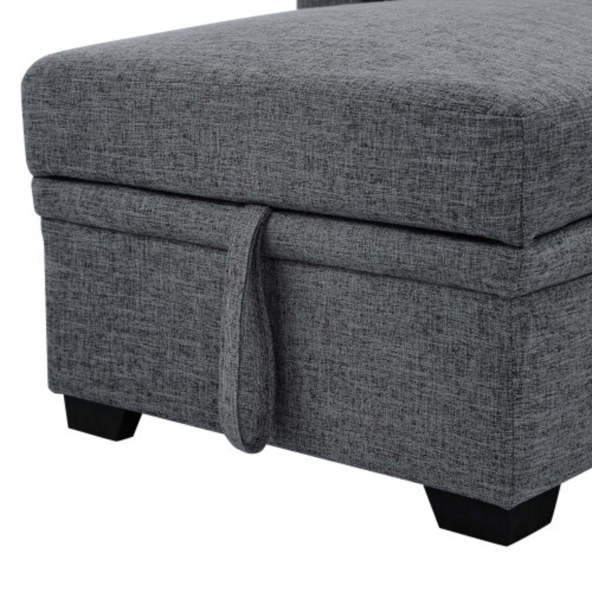 Reversible Storage Chaise - Dark Gray Home Essentials