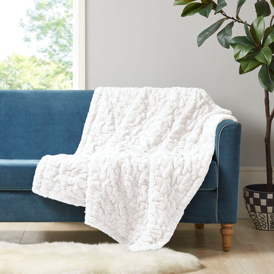 Ruched Throw - Ivory