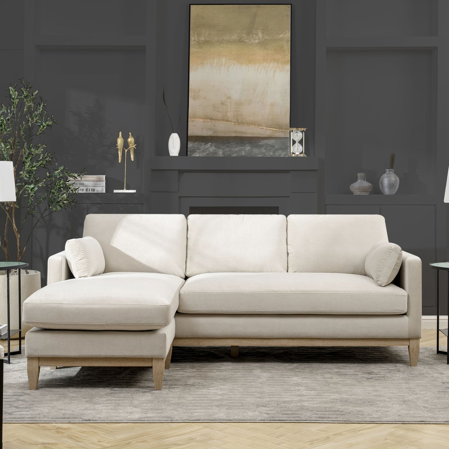 Knox - Modern Farmhouse Reversible Chaise Sectional Sofa Jennifer Taylor Home