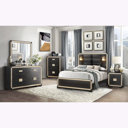 Lively - Bed With Lamps, Elegant Design Global Furniture USA