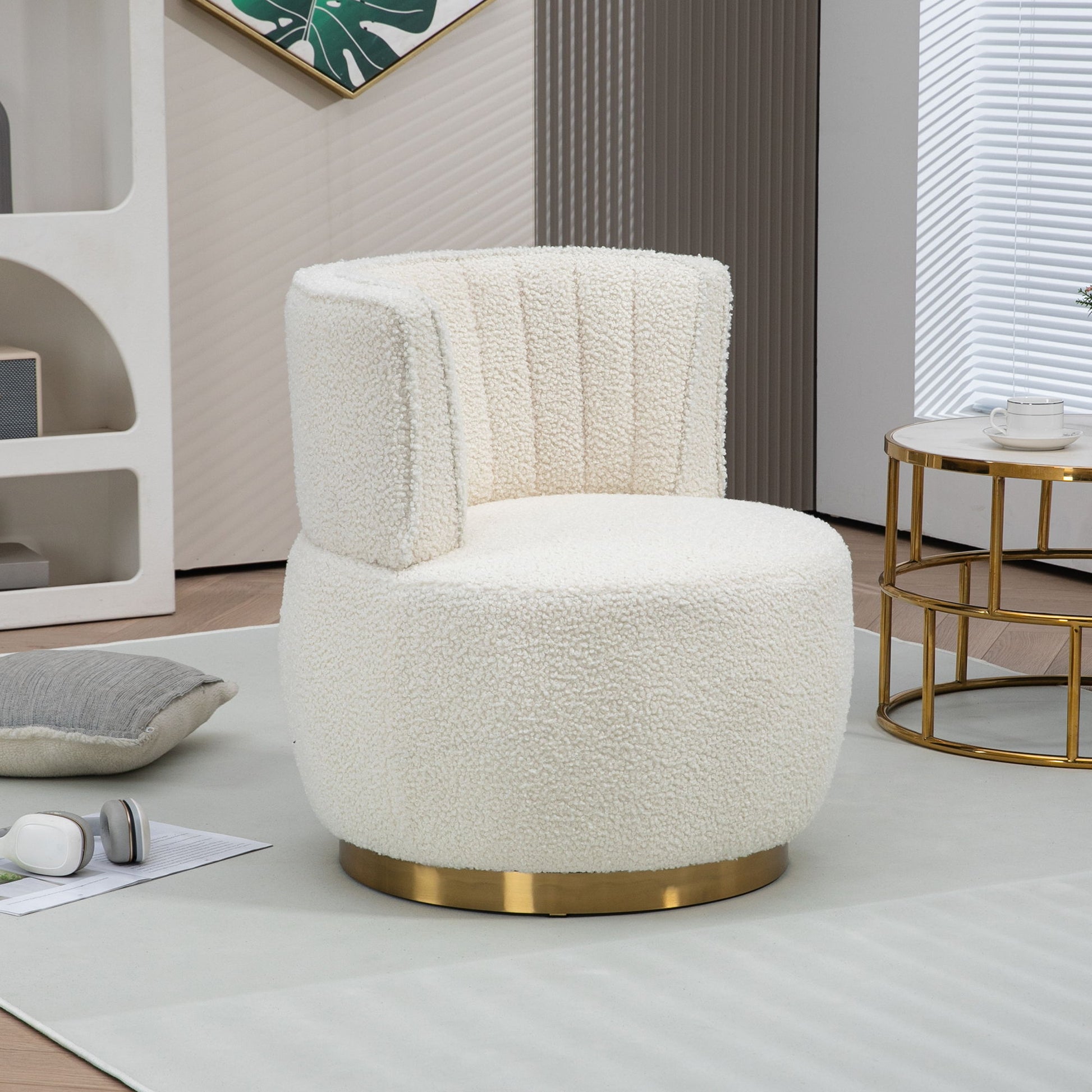 360 Degree Swivel Cuddle Barrel Accent Sofa Chair Home Essentials