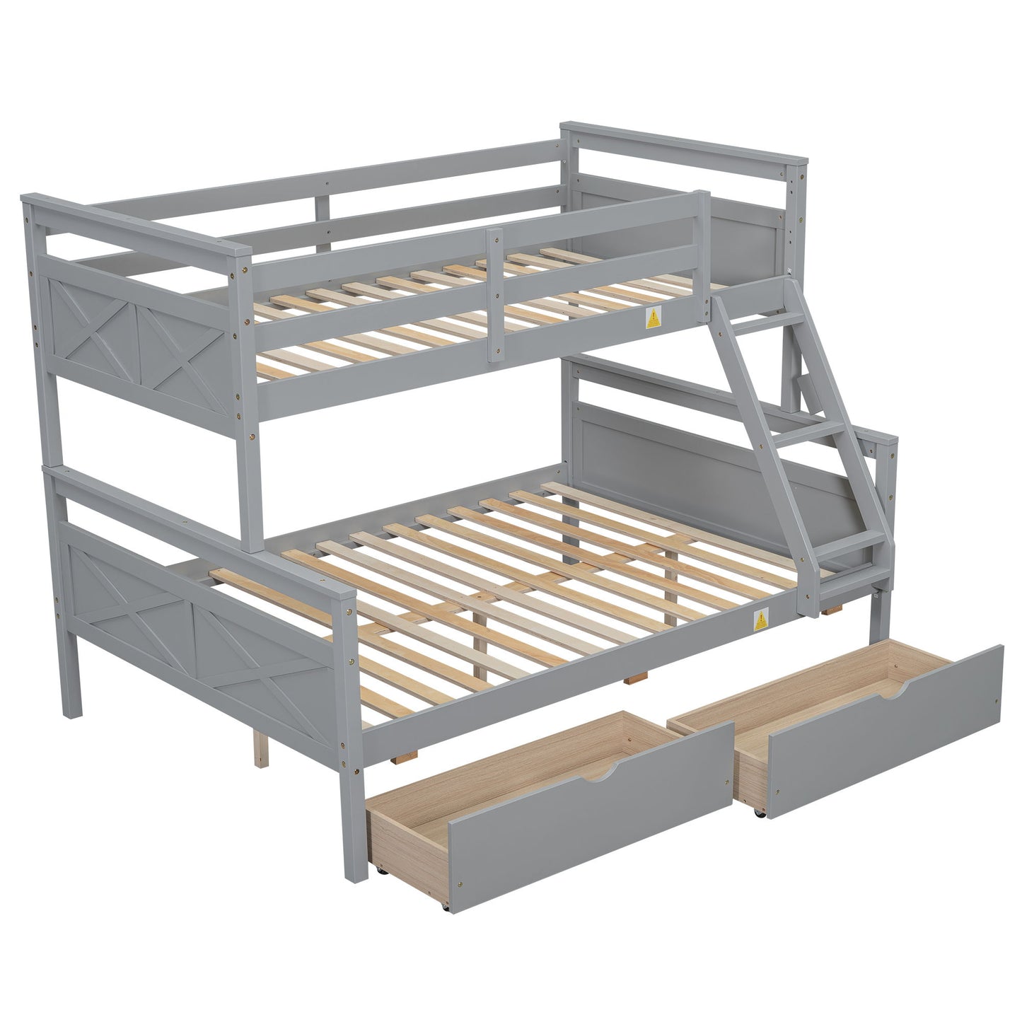 Bunk Bed With Ladder And Safety Guardrail Hearth and Haven