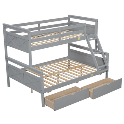 Bunk Bed With Ladder And Safety Guardrail Hearth and Haven