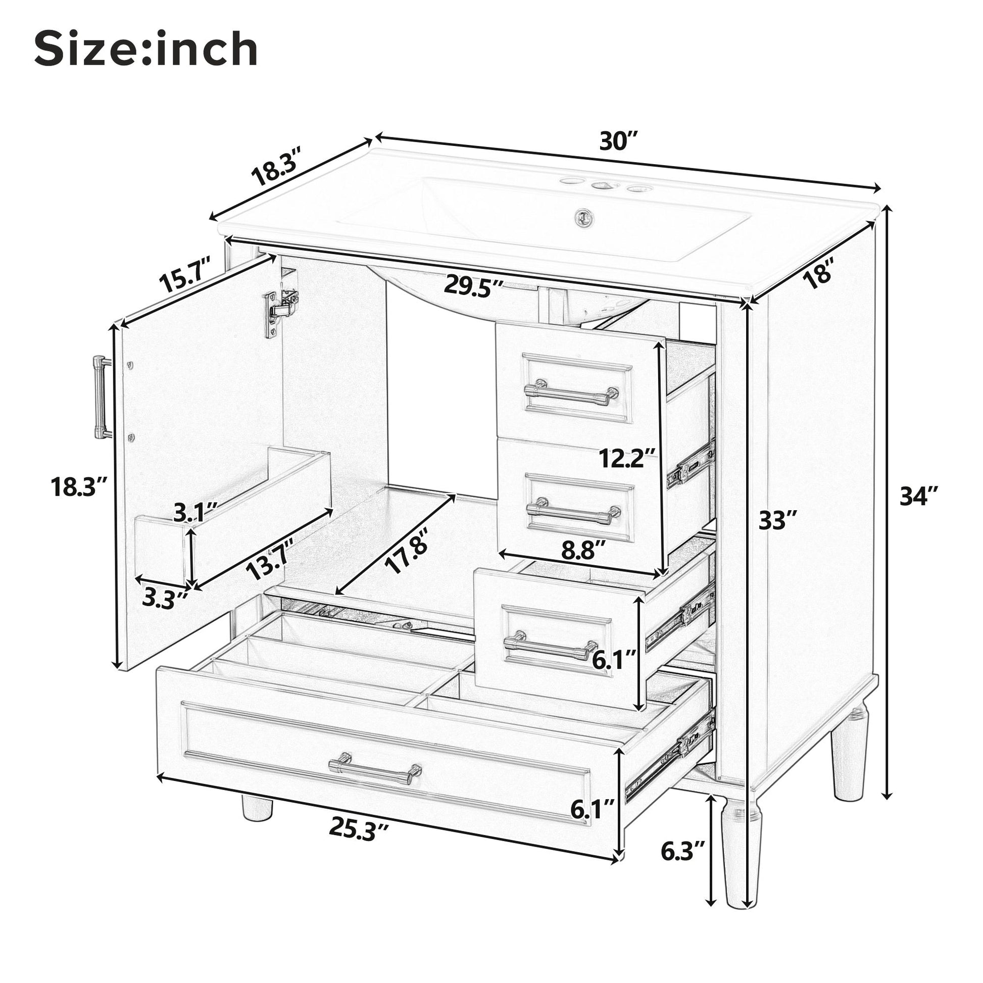 Traditional Bathroom Vanity Set With Soft Close Doors Hearth and Haven