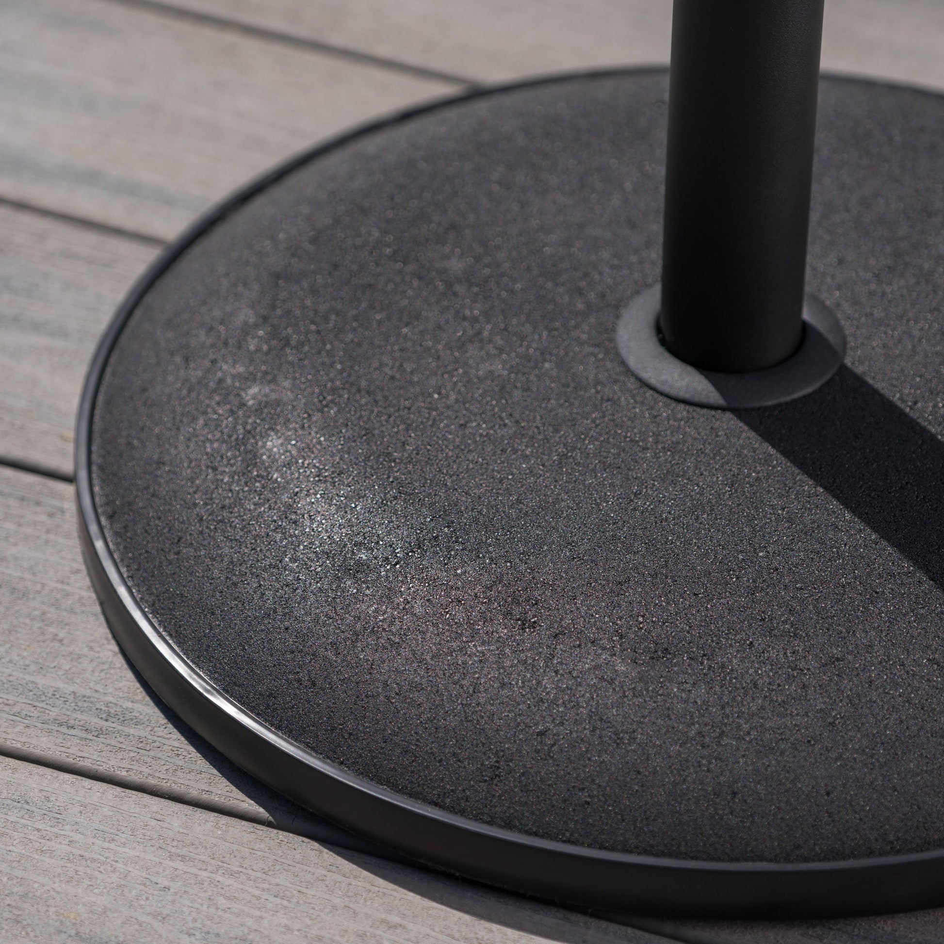 Stylish Concrete Umbrella Base With Iron Support Pole - Black Noble House