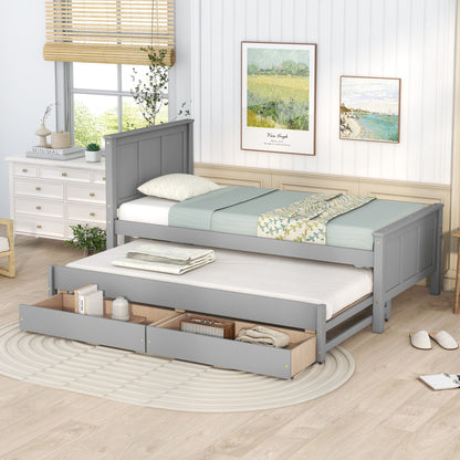 Platform Bed With Trundle And Drawers Hearth and Haven