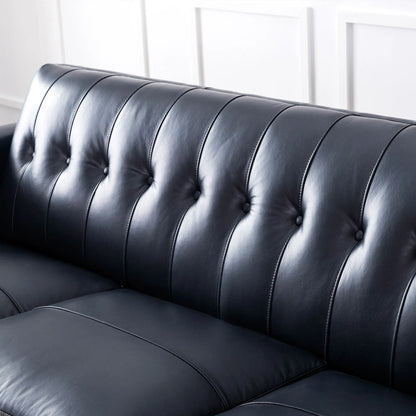 Mid-Century Tufted Leather Sofa Nicelink