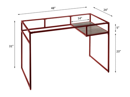 Yasin - Glass Top Writing Desk Acme