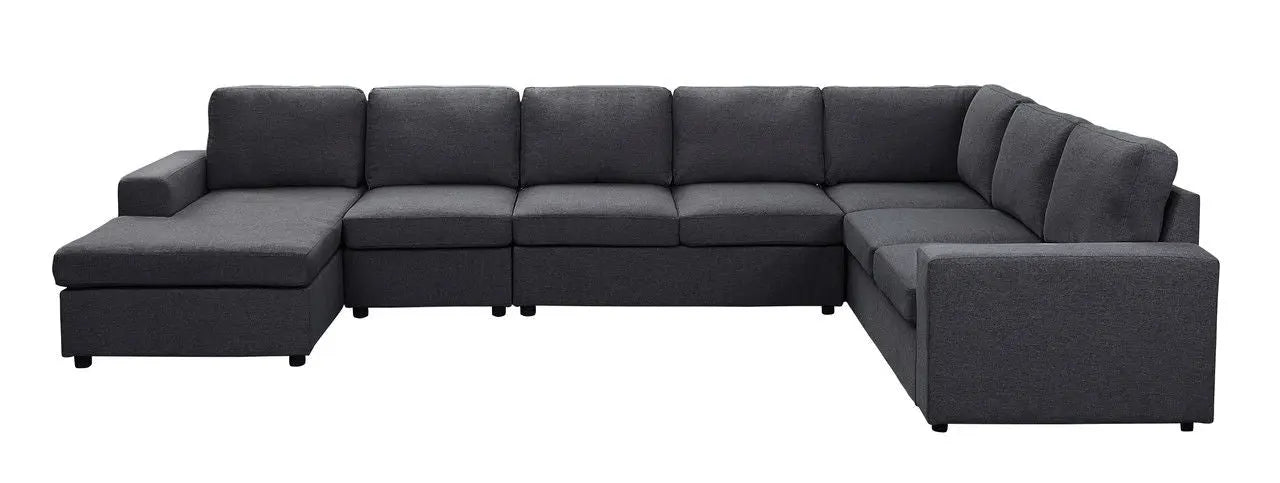 Hayden - Linen 7 Seat Reversible Modular Sectional Sofa Chaise Lilola Home