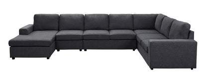 Hayden - Linen 7 Seat Reversible Modular Sectional Sofa Chaise Lilola Home