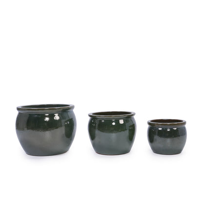 3 Pieces Ceramic Flowerpot, Planter For Patio, Garden Or Windowsills Daily Nest