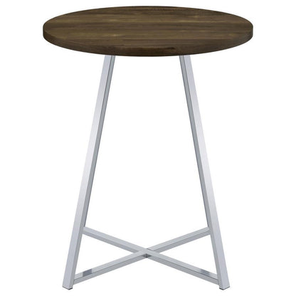 Burkhart - Round Pub Height Bistro Bar Table - Brown Oak CoasterEveryday