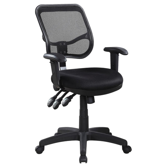 Swivel Office Chair Armrests Ergonomic Design, Adjustable Height And Tilt - Black Furniture Max