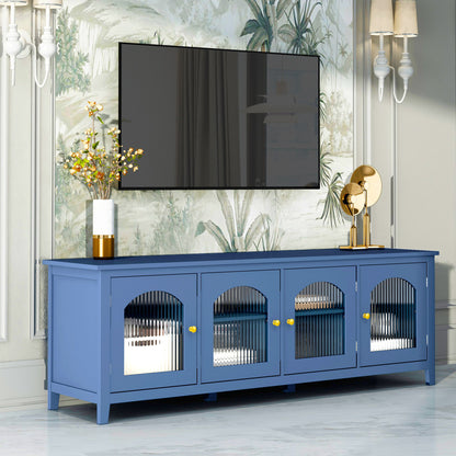 StylishTVcabinet Entertainment CenterTV Stand, TVconsoletable, Media Console, Solidwood Frame, Changhong Glass Door, Metal Handle