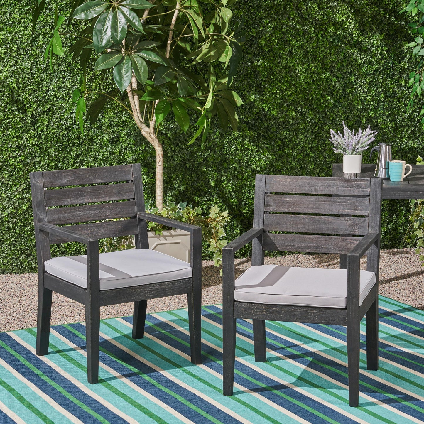 Outdoor Elegant Design Dining Chair (Set of 2) Noble House