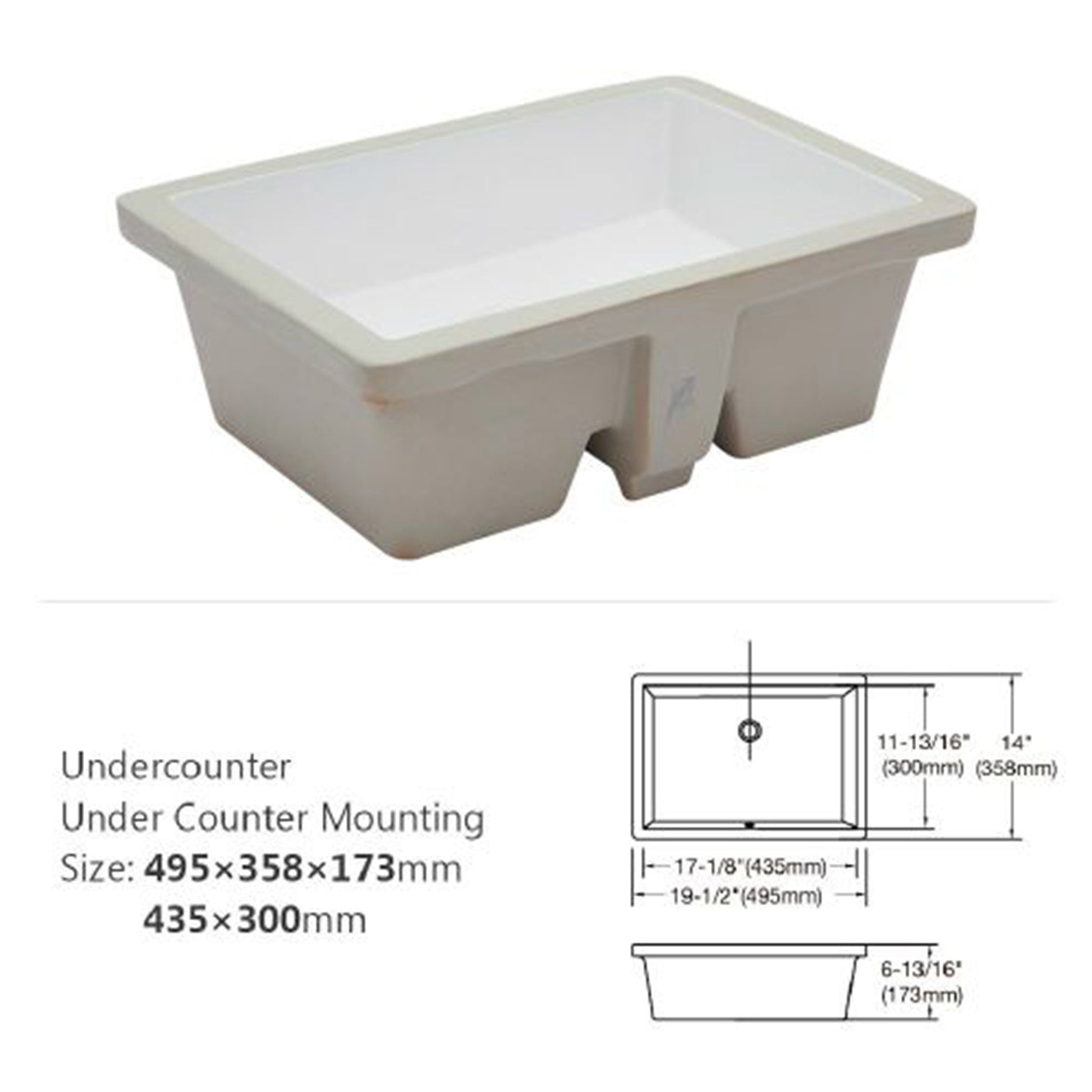 Modern Ceramic Rectangular Undermount Bathroom Sink With Overflow Daily Nest