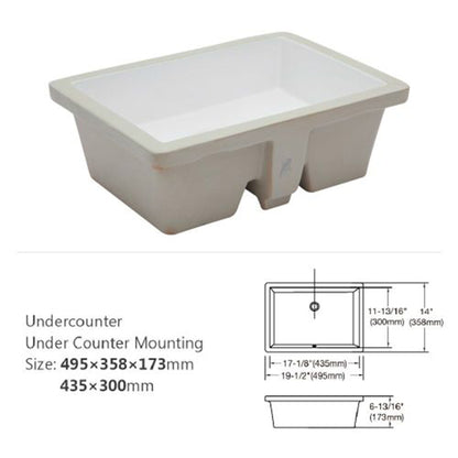 Modern Ceramic Rectangular Undermount Bathroom Sink With Overflow Daily Nest