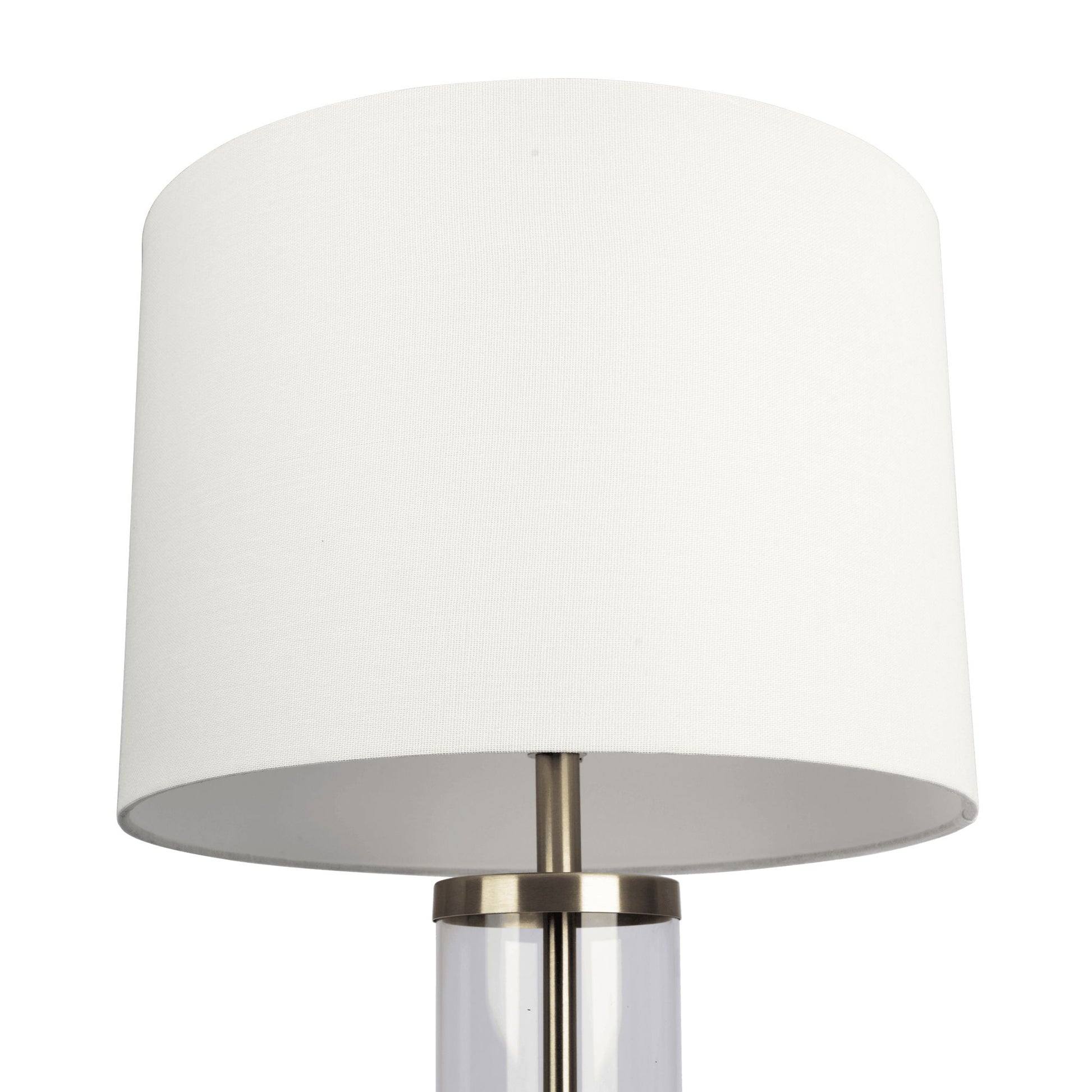 Luna - Table Lamp With On / Off Switch Clear Body Base - Clear / Silver / White Ashcroft Furniture
