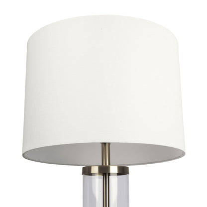 Luna - Table Lamp With On / Off Switch Clear Body Base - Clear / Silver / White Ashcroft Furniture