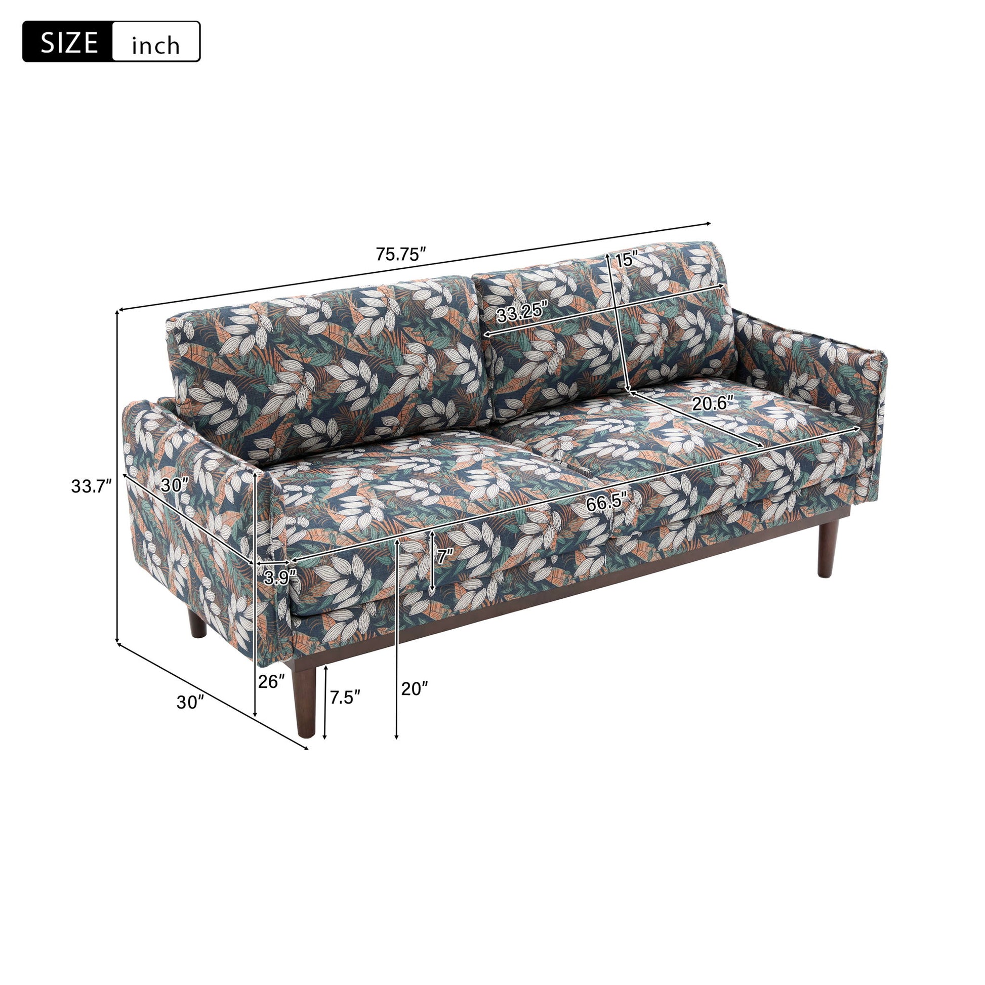 2 Seater Loveseat Sofa With Spacious Seating Area Noble House