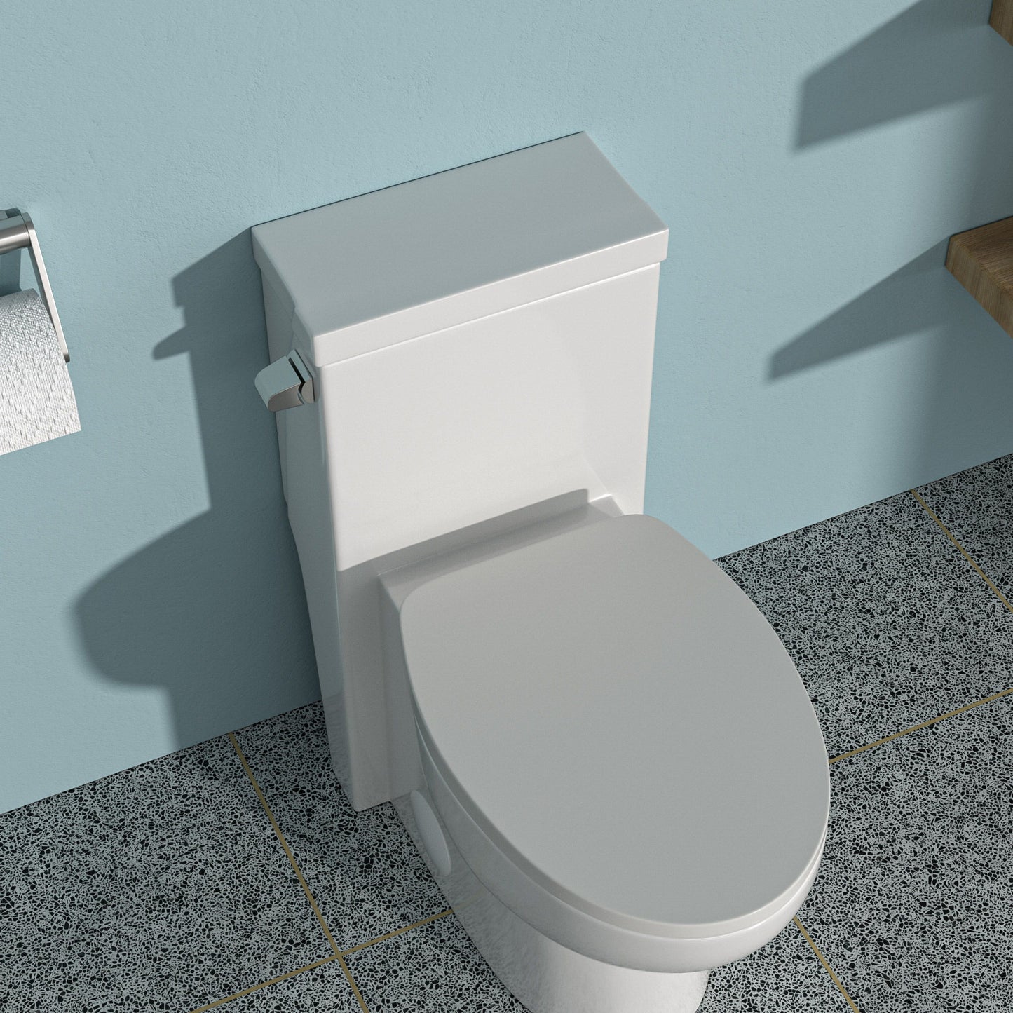Modern Ceramic 1 Piece Toilet With Soft Closing Seat - White Daily Nest