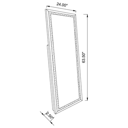 Seraphina - Acrylic Framed Standing Mirror - Silver