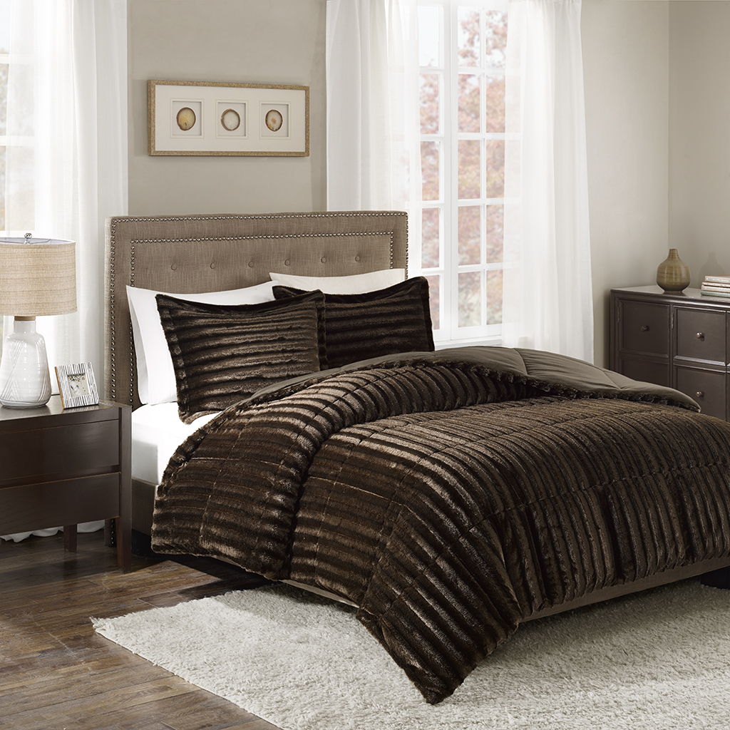 Duke - King Comforter Mini Set - Chocolate Madison Park