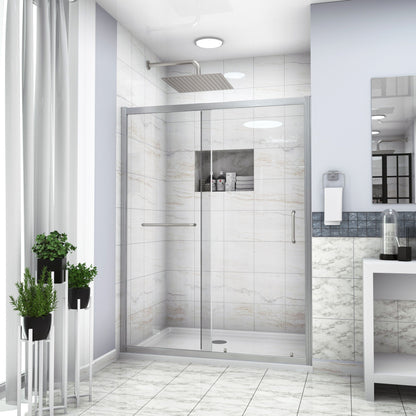 Single Sliding Bypass Shower Door, Tempered Glass Enclosure Daily Nest