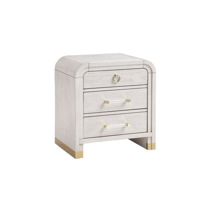 Malco - Nightstand With Spacious Drawer And Gold Metal Fluted Detailing - Black White Global Furniture USA