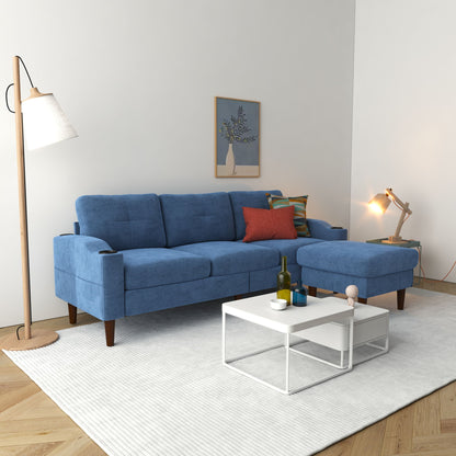 3 Seater Convertible Combination L Shaped Sofa With Footstools With Storage Home Essentials