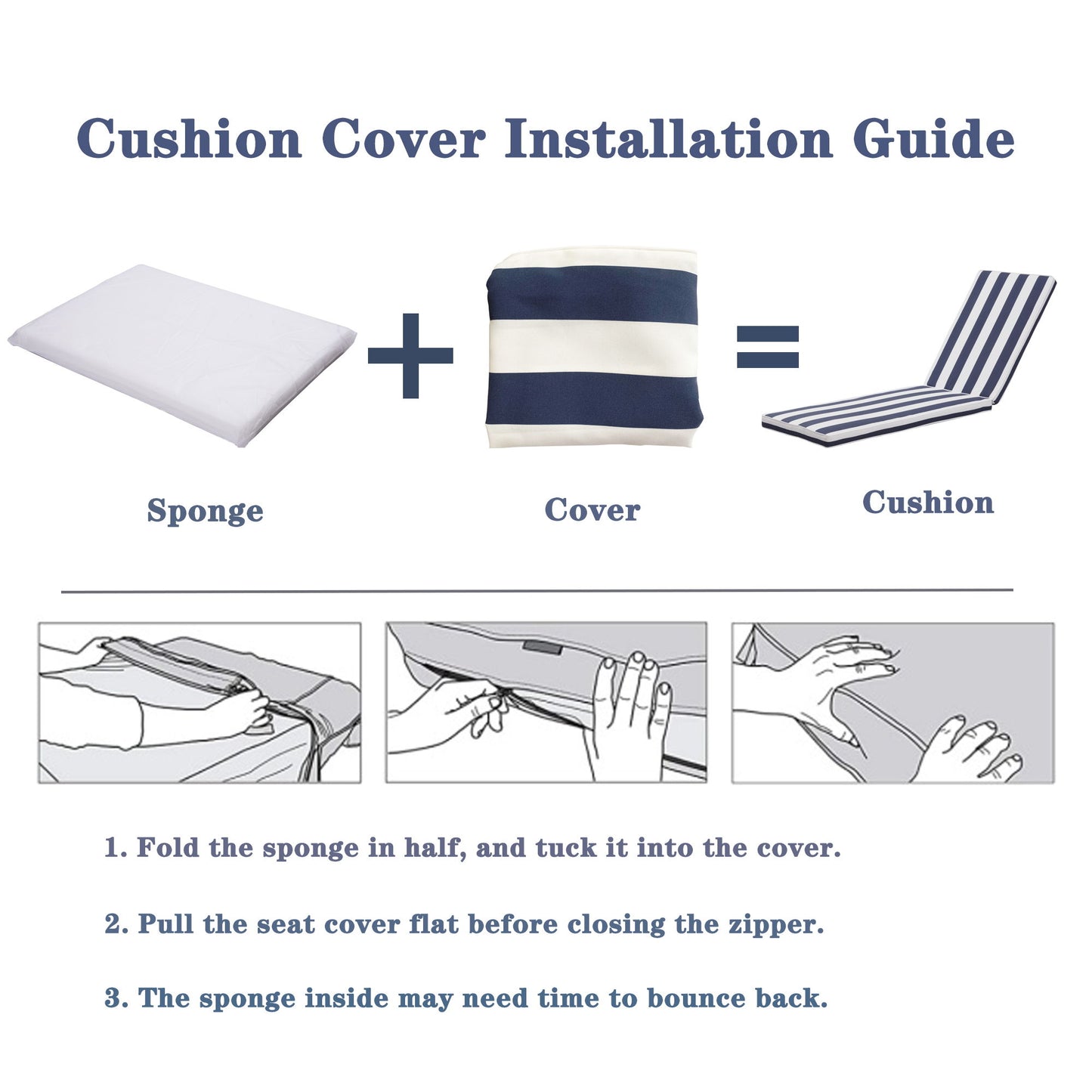 Outdoor Lounge Chair Cushion Replacement Patio Funiture Seat Cushion Chaise Lounge Cushion Home Essentials